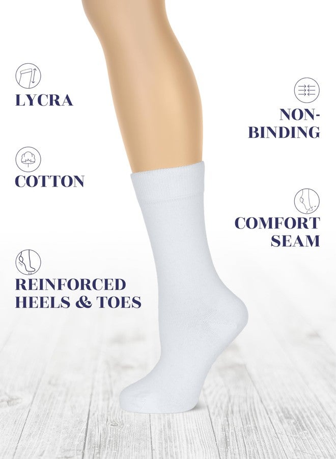 Hugh Ugoli Women's Cotton Crew Socks | Plain Color, Regular Fit, Soft Casual Socks for Trouser, 4 Pairs, Black, Shoe Size: 6-9 - Image 2